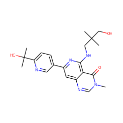 Cn1cnc2cc(-c3ccc(C(C)(C)O)nc3)nc(NCC(C)(C)CO)c2c1=O ZINC000115626429