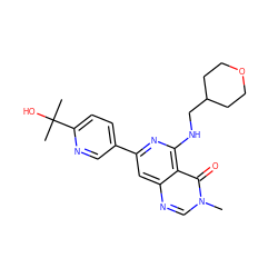 Cn1cnc2cc(-c3ccc(C(C)(C)O)nc3)nc(NCC3CCOCC3)c2c1=O ZINC000115625431