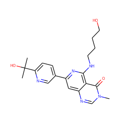 Cn1cnc2cc(-c3ccc(C(C)(C)O)nc3)nc(NCCCCO)c2c1=O ZINC000115625377