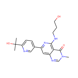 Cn1cnc2cc(-c3ccc(C(C)(C)O)nc3)nc(NCCCO)c2c1=O ZINC000115624208