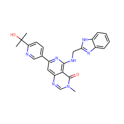 Cn1cnc2cc(-c3ccc(C(C)(C)O)nc3)nc(NCc3nc4ccccc4[nH]3)c2c1=O ZINC000115622274