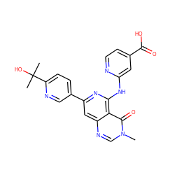 Cn1cnc2cc(-c3ccc(C(C)(C)O)nc3)nc(Nc3cc(C(=O)O)ccn3)c2c1=O ZINC000115624240