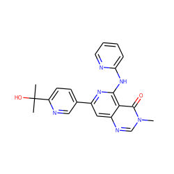 Cn1cnc2cc(-c3ccc(C(C)(C)O)nc3)nc(Nc3ccccn3)c2c1=O ZINC000115626614