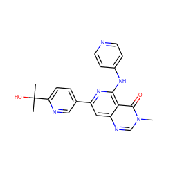 Cn1cnc2cc(-c3ccc(C(C)(C)O)nc3)nc(Nc3ccncc3)c2c1=O ZINC000115626738