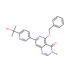 Cn1cnc2cc(-c3ccc(C(C)(C)O)nc3)nc(OCc3ccccc3)c2c1=O ZINC000115625473