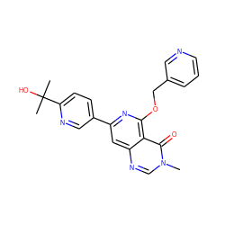 Cn1cnc2cc(-c3ccc(C(C)(C)O)nc3)nc(OCc3cccnc3)c2c1=O ZINC000115625227