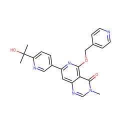 Cn1cnc2cc(-c3ccc(C(C)(C)O)nc3)nc(OCc3ccncc3)c2c1=O ZINC000115626324