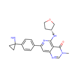 Cn1cnc2cc(-c3ccc(C4(N)CC4)cc3)nc(N[C@@H]3CCOC3)c2c1=O ZINC000115625868