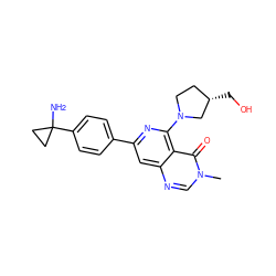 Cn1cnc2cc(-c3ccc(C4(N)CC4)cc3)nc(N3CC[C@H](CO)C3)c2c1=O ZINC000115624564