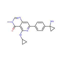 Cn1cnc2cc(-c3ccc(C4(N)CC4)cc3)nc(NC3CC3)c2c1=O ZINC000115626340