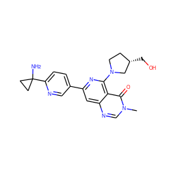 Cn1cnc2cc(-c3ccc(C4(N)CC4)nc3)nc(N3CC[C@H](CO)C3)c2c1=O ZINC000115623311