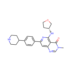 Cn1cnc2cc(-c3ccc(C4CCNCC4)cc3)nc(N[C@@H]3CCOC3)c2c1=O ZINC000115625353