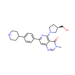 Cn1cnc2cc(-c3ccc(C4CCNCC4)cc3)nc(N3CC[C@@H](CO)C3)c2c1=O ZINC000115624462