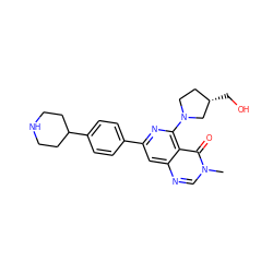 Cn1cnc2cc(-c3ccc(C4CCNCC4)cc3)nc(N3CC[C@H](CO)C3)c2c1=O ZINC000115625382