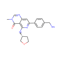 Cn1cnc2cc(-c3ccc(CN)cc3)nc(N[C@@H]3CCOC3)c2c1=O ZINC000115624833