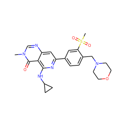 Cn1cnc2cc(-c3ccc(CN4CCOCC4)c(S(C)(=O)=O)c3)nc(NC3CC3)c2c1=O ZINC000115624062