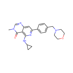 Cn1cnc2cc(-c3ccc(CN4CCOCC4)cc3)nc(NC3CC3)c2c1=O ZINC000115625208