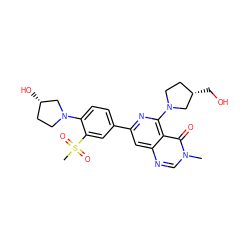 Cn1cnc2cc(-c3ccc(N4CC[C@H](O)C4)c(S(C)(=O)=O)c3)nc(N3CC[C@H](CO)C3)c2c1=O ZINC000115625930