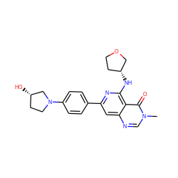 Cn1cnc2cc(-c3ccc(N4CC[C@H](O)C4)cc3)nc(N[C@@H]3CCOC3)c2c1=O ZINC000115625948