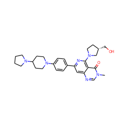 Cn1cnc2cc(-c3ccc(N4CCC(N5CCCC5)CC4)cc3)nc(N3CC[C@H](CO)C3)c2c1=O ZINC000115626846