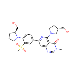 Cn1cnc2cc(-c3ccc(N4CCC[C@H]4CO)c(S(C)(=O)=O)c3)nc(N3CC[C@H](CO)C3)c2c1=O ZINC000115624447