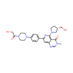 Cn1cnc2cc(-c3ccc(N4CCN(C(=O)CO)CC4)cc3)nc(N3CC[C@H](CO)C3)c2c1=O ZINC000115626742