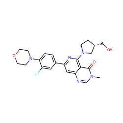 Cn1cnc2cc(-c3ccc(N4CCOCC4)c(F)c3)nc(N3CC[C@H](CO)C3)c2c1=O ZINC000115624808