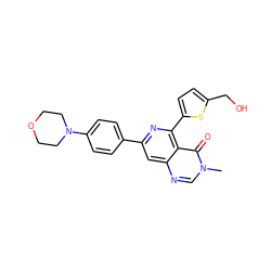 Cn1cnc2cc(-c3ccc(N4CCOCC4)cc3)nc(-c3ccc(CO)s3)c2c1=O ZINC000115625738