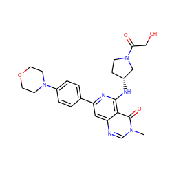 Cn1cnc2cc(-c3ccc(N4CCOCC4)cc3)nc(N[C@@H]3CCN(C(=O)CO)C3)c2c1=O ZINC000115622075