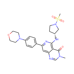 Cn1cnc2cc(-c3ccc(N4CCOCC4)cc3)nc(N[C@@H]3CCN(S(C)(=O)=O)C3)c2c1=O ZINC000115625881