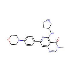 Cn1cnc2cc(-c3ccc(N4CCOCC4)cc3)nc(N[C@@H]3CCNC3)c2c1=O ZINC000115622485