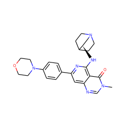 Cn1cnc2cc(-c3ccc(N4CCOCC4)cc3)nc(N[C@@H]3CN4CCC3CC4)c2c1=O ZINC000115624648