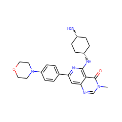 Cn1cnc2cc(-c3ccc(N4CCOCC4)cc3)nc(N[C@H]3CC[C@@H](N)CC3)c2c1=O ZINC000144802992