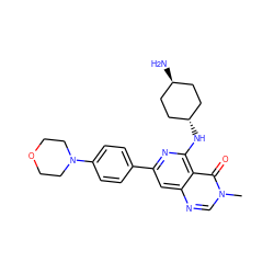 Cn1cnc2cc(-c3ccc(N4CCOCC4)cc3)nc(N[C@H]3CC[C@H](N)CC3)c2c1=O ZINC000144803195