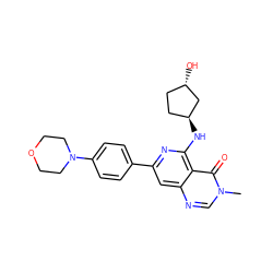 Cn1cnc2cc(-c3ccc(N4CCOCC4)cc3)nc(N[C@H]3CC[C@H](O)C3)c2c1=O ZINC000143397381