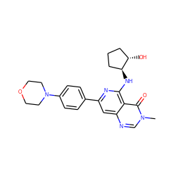 Cn1cnc2cc(-c3ccc(N4CCOCC4)cc3)nc(N[C@H]3CCC[C@@H]3O)c2c1=O ZINC000115625053