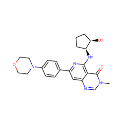 Cn1cnc2cc(-c3ccc(N4CCOCC4)cc3)nc(N[C@H]3CCC[C@H]3O)c2c1=O ZINC000115624409