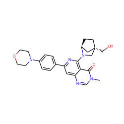 Cn1cnc2cc(-c3ccc(N4CCOCC4)cc3)nc(N3C[C@]4(CO)CC[C@H]3C4)c2c1=O ZINC000143249038