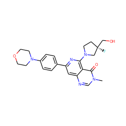 Cn1cnc2cc(-c3ccc(N4CCOCC4)cc3)nc(N3CC[C@@](F)(CO)C3)c2c1=O ZINC000115626652