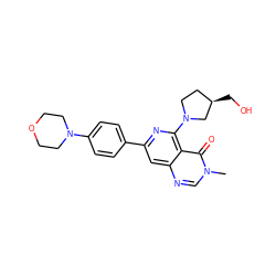 Cn1cnc2cc(-c3ccc(N4CCOCC4)cc3)nc(N3CC[C@@H](CO)C3)c2c1=O ZINC000115624675