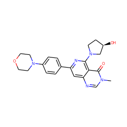 Cn1cnc2cc(-c3ccc(N4CCOCC4)cc3)nc(N3CC[C@@H](O)C3)c2c1=O ZINC000115624542