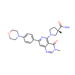 Cn1cnc2cc(-c3ccc(N4CCOCC4)cc3)nc(N3CC[C@](F)(C(N)=O)C3)c2c1=O ZINC000115622689