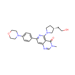 Cn1cnc2cc(-c3ccc(N4CCOCC4)cc3)nc(N3CC[C@H](CCO)C3)c2c1=O ZINC000115624822