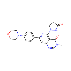 Cn1cnc2cc(-c3ccc(N4CCOCC4)cc3)nc(N3CCC(=O)N3)c2c1=O ZINC000115625943