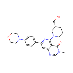 Cn1cnc2cc(-c3ccc(N4CCOCC4)cc3)nc(N3CCC[C@@H](CO)C3)c2c1=O ZINC000115626732