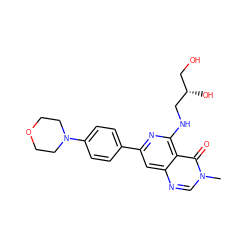 Cn1cnc2cc(-c3ccc(N4CCOCC4)cc3)nc(NC[C@@H](O)CO)c2c1=O ZINC000115626482