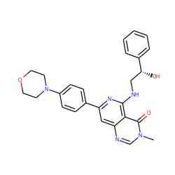 Cn1cnc2cc(-c3ccc(N4CCOCC4)cc3)nc(NC[C@@H](O)c3ccccc3)c2c1=O ZINC000115625021