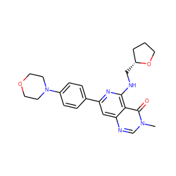 Cn1cnc2cc(-c3ccc(N4CCOCC4)cc3)nc(NC[C@@H]3CCCO3)c2c1=O ZINC000115626103