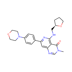 Cn1cnc2cc(-c3ccc(N4CCOCC4)cc3)nc(NC[C@H]3CCCO3)c2c1=O ZINC000115624478