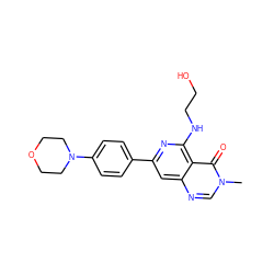 Cn1cnc2cc(-c3ccc(N4CCOCC4)cc3)nc(NCCO)c2c1=O ZINC000115625509